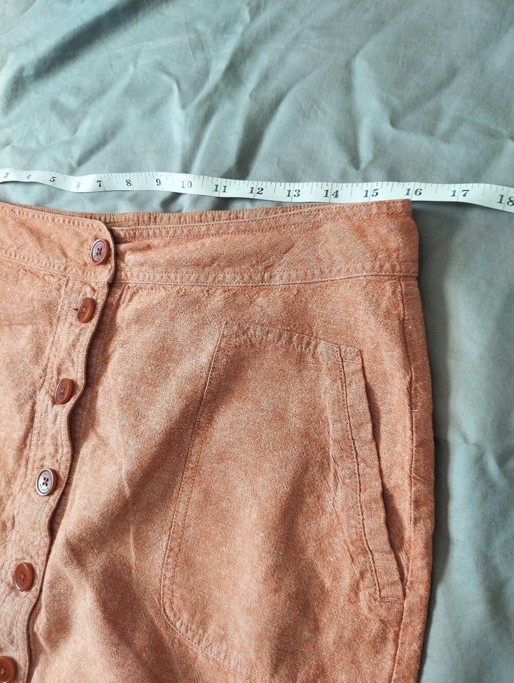 United By Blue Hemp Cotton Blend Mini Orange Skirt Medium Sustainable Granola - Picture 6 of 9